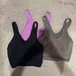 All in Motion V-Neck Sports Bra - Black, Lavender, Taupe